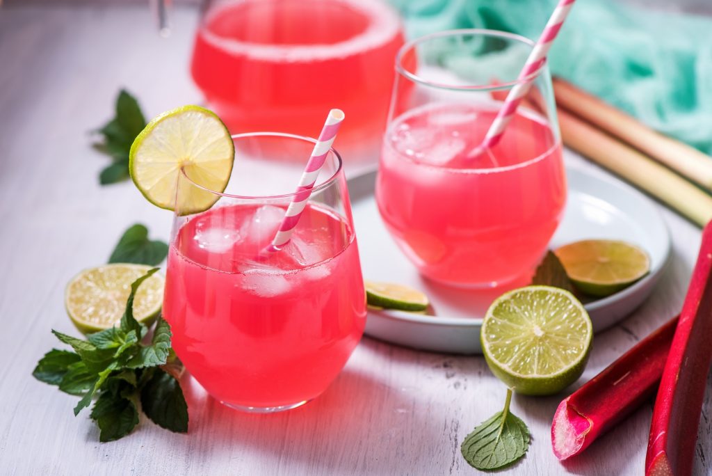 Rhubarb Drink, Summer Drink, Lemonade